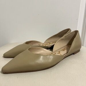 Sam Edelman Rodney Tan Leather Pointed Slip Ons Flats Women’s Size 19